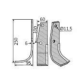 Rotary Cultivator Blade 360634 60x6 Φ11,5 ΚΚ99 Goldoni Left Rotary Cultivator Blade 360634 60x6 Φ11,5 ΚΚ99 Goldoni Left