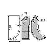 Rotary Cultivator Blade 375756 75x7 Ø13 ΚΚ40 Dondi Left