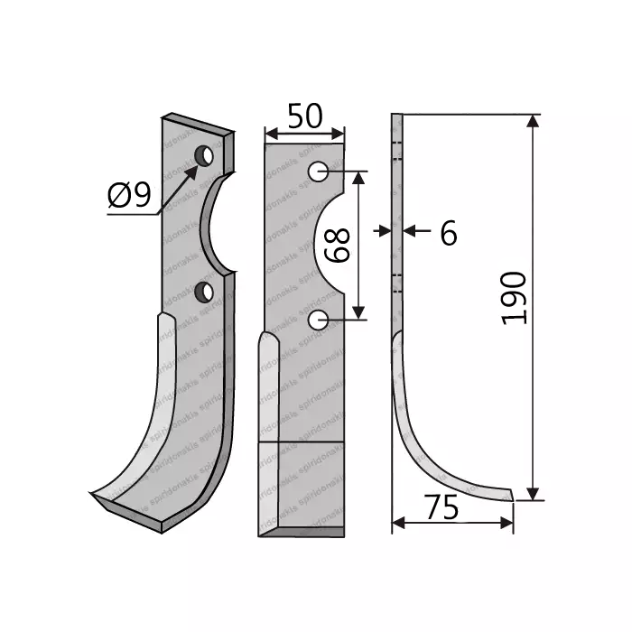 Μαχαίρι Φρέζας Benassi BL75 50x6/ΚΚ68/Ø9