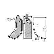 Rotary Cultivator Blade Adaptable with Maschio UN Curved (80Χ7/ΚΚ47/Φ14.5) Rotary Cultivator Blade Adaptable with Maschio UN Curved (80Χ7/ΚΚ47/Φ14.5)