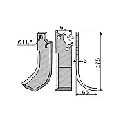 Rotary Cultivator Blade Celli-Teranova 60x6 Rotary Cultivator Blade Celli-Teranova 60x6