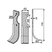 Μαχαίρι Φρέζας 140642 Benassi E.T. 45x5/ΚΚ68/Ø9 L190 Μαχαίρι Φρέζας 140642 Benassi E.T. 45x5/ΚΚ68/Ø9 L190