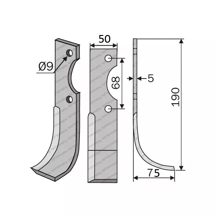 Μαχαίρι Φρέζας Benassi BL75 50x6/ΚΚ68/Ø9