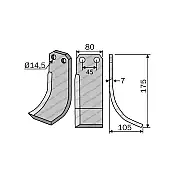 Rotary Cultivator Blade 380747 80x7 Ø14,5 ΚΚ45 Eberhard Left Rotary Cultivator Blade 380747 80x7 Ø14,5 ΚΚ45 Eberhard Left