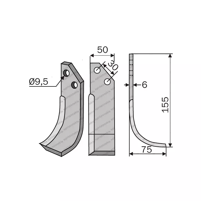Rotary Cultivator Blade Diana-Simone 50x5 Rotary Cultivator Blade Diana-Simone 50x5
