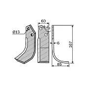 Rotary Cultivator Blade 60x6 Terra Rotary Cultivator Blade 60x6 Terra
