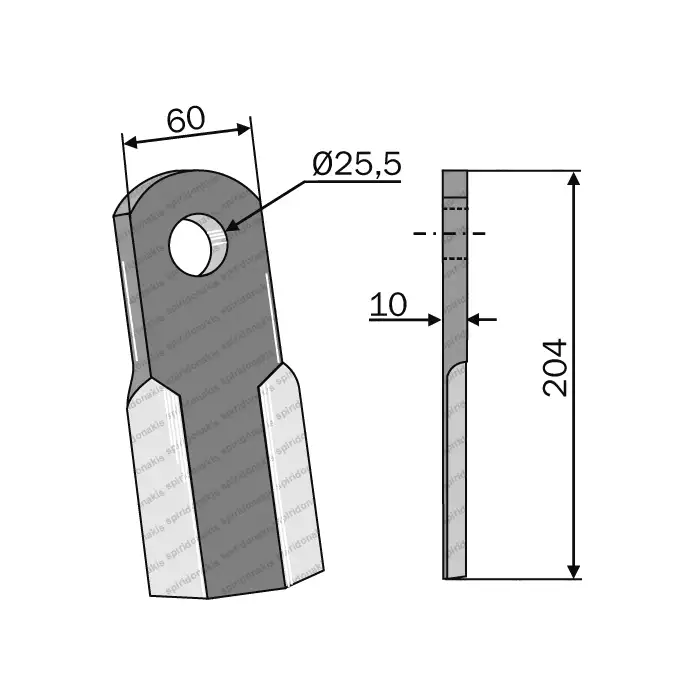 Mulcher Blade Straight 60x10 Berfor Mulcher Blade Straight 60x10 Berfor