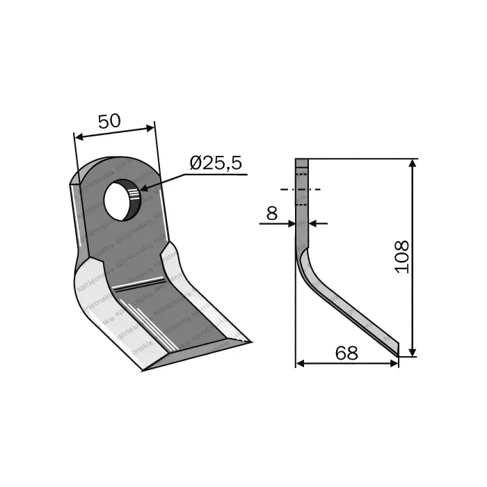 Mulcher Blade Curved 50x8 Berti