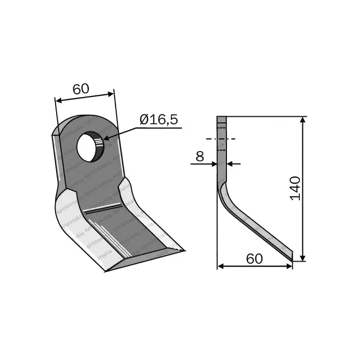 Mulcher Blade Curved 60x8 Orsi Mulcher Blade Curved 60x8 Orsi