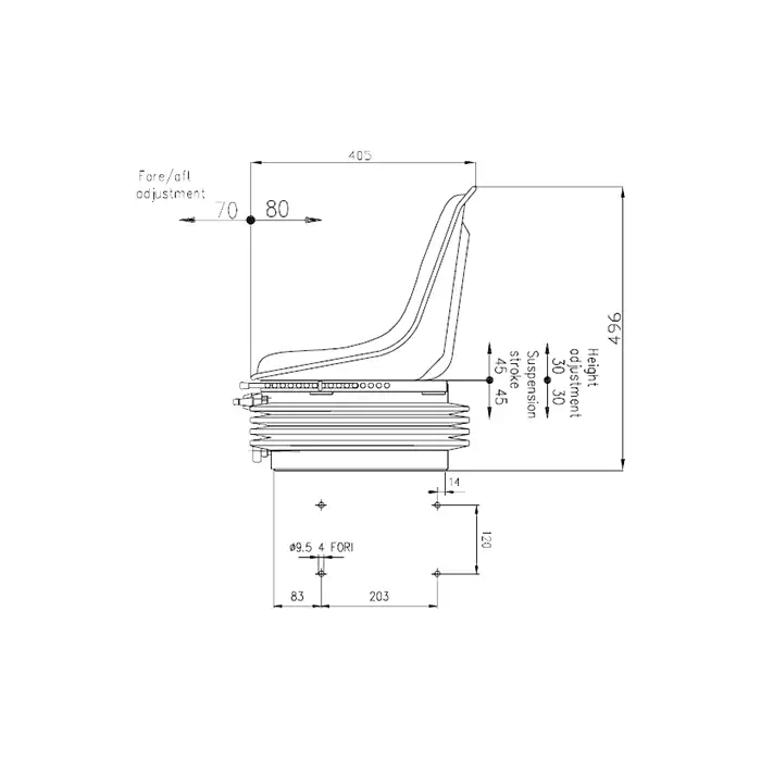 Κάθισμα CMP6122 (Μαύρο Vinyl) Μηχανική Ανάρτ. SEAT
